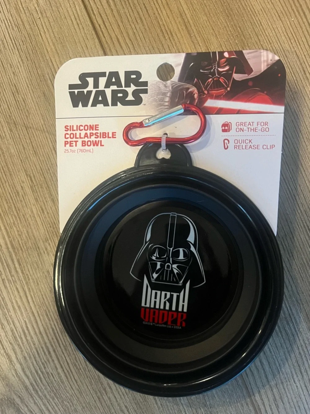 Star Wars Black Darth Vader Silicone Collapsible Pet Bowl